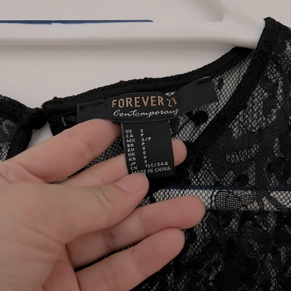 Forever 21 Velvet floral lace bodycon mini dress S - Picture 4 of 5